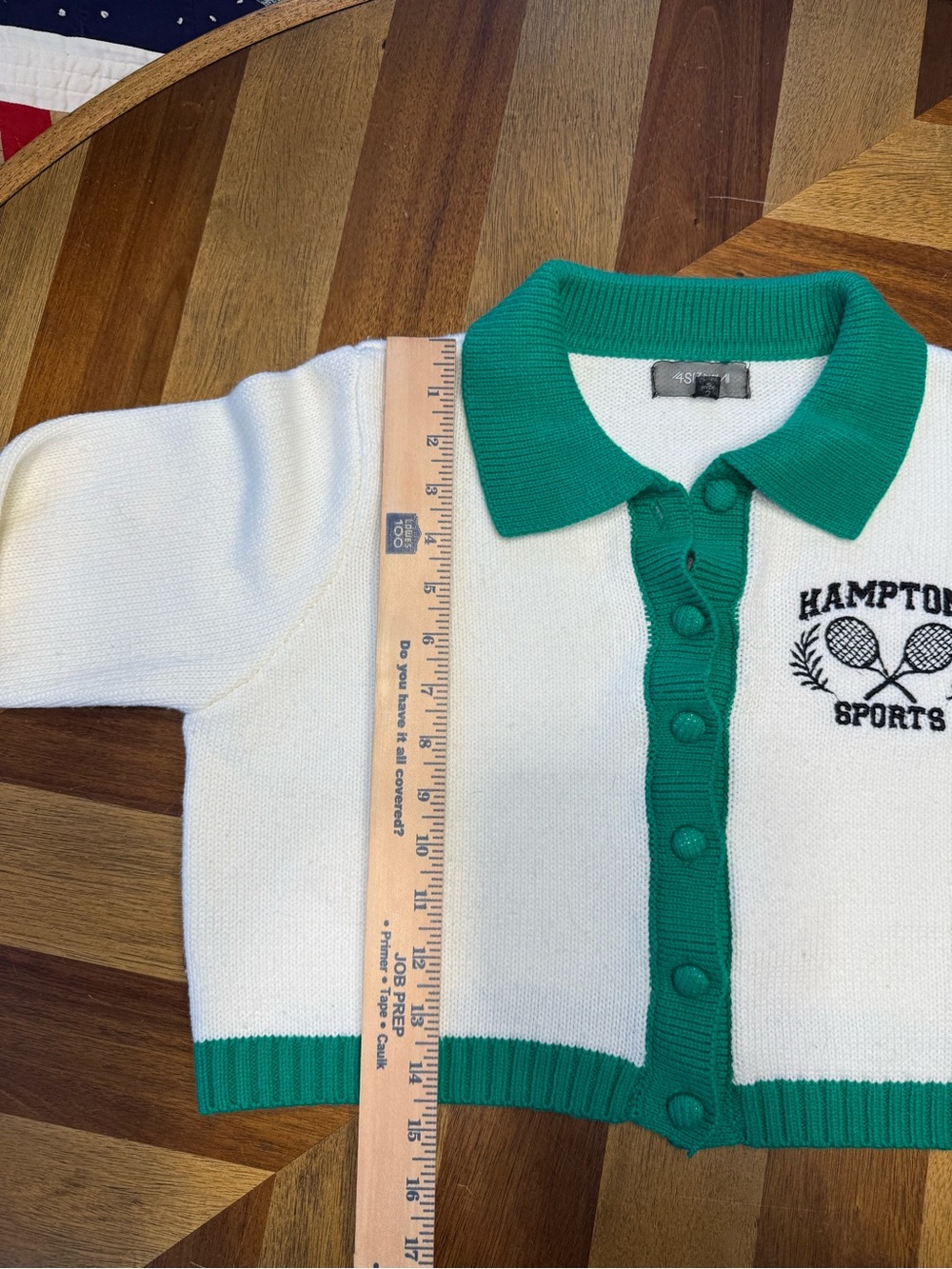 Anthropologie 4SI3NNA REBEKAH SWEATER Hamptons Sports Cropped Button Cardigan - Picture 8 of 9